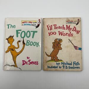 2 Vintage Dr Seuss The Foot Book Ill Teach My Dog 100 Words Hardcover Nostalgia